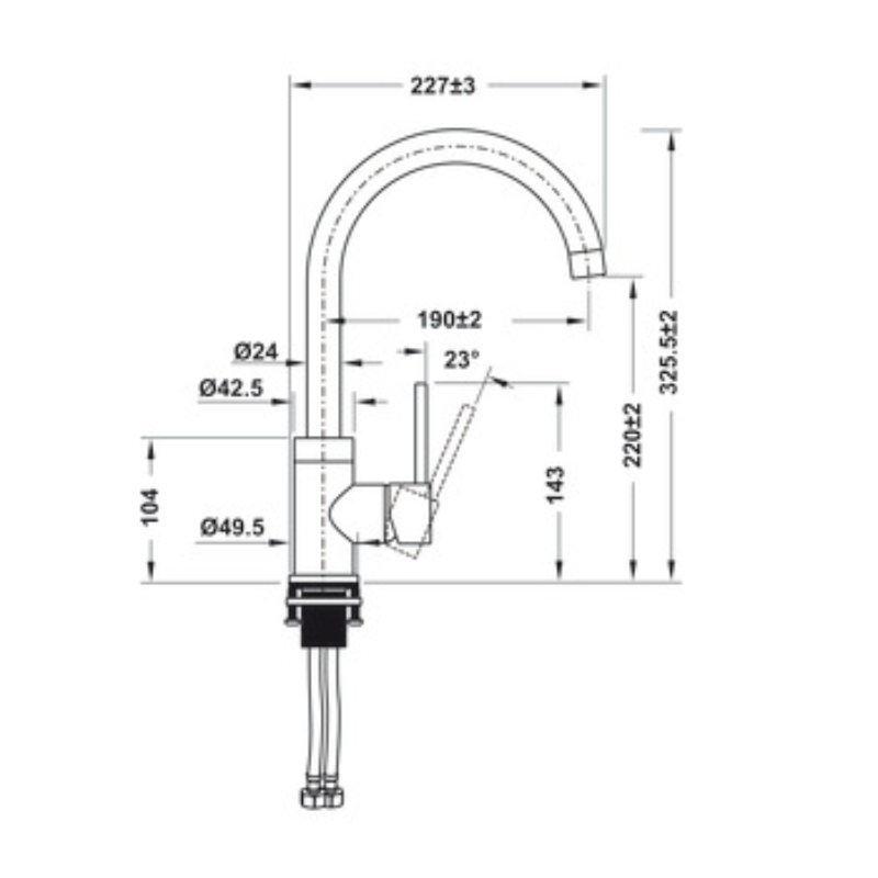 Vòi bếp nóng lạnh Hafele HT21-CH1F220C 577.56.300 - Hàng Chính Hãng