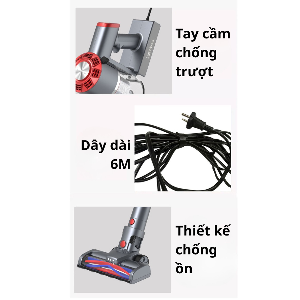 Máy hút bụi cầm tay có dây LumaBella LB-63026, công suất cực cao 3600W lực hút mạnh hút bụi gia đình, sofa, ô tô - HÀNG CHÍNH HÃNG
