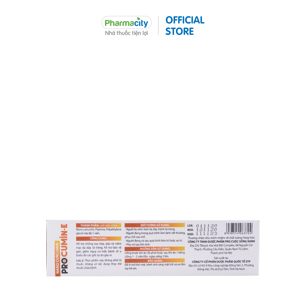 Viên nghệ Procumin-E chống oxy hóa, bảo vệ dạ dày