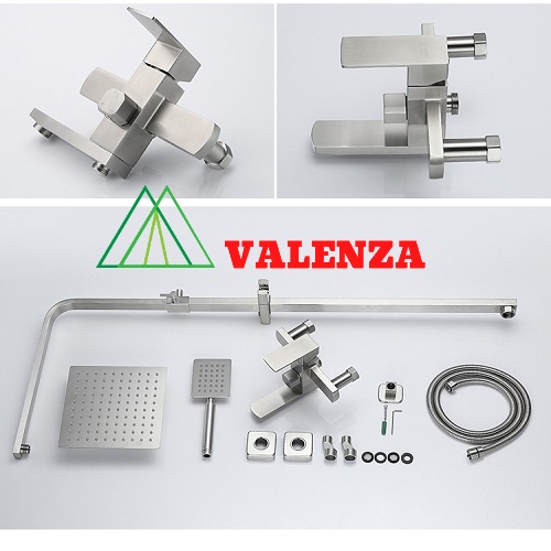 Bộ sen cây tắm đứng inox sus304 nóng lạnh Valenza SCV-01 cao cấp
