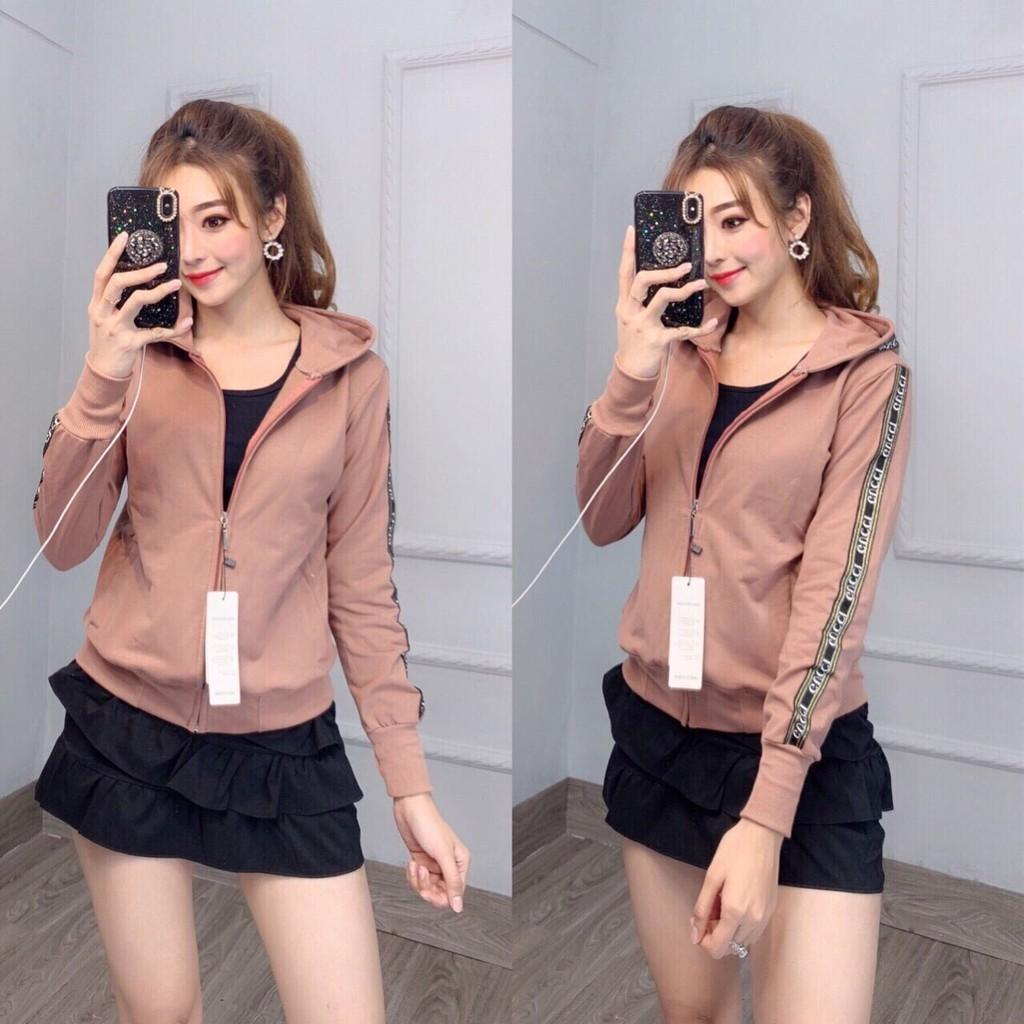 Áo khoác nữ chống nắng tay dài có nón freesize 54kg