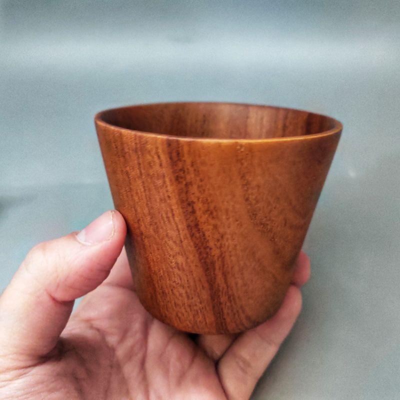 Cốc Gỗ Uống Nước, Trà, Cà Phê Gỗ Gõ Tự Nhiên Cỡ 7x8 cm Của Craft Closet