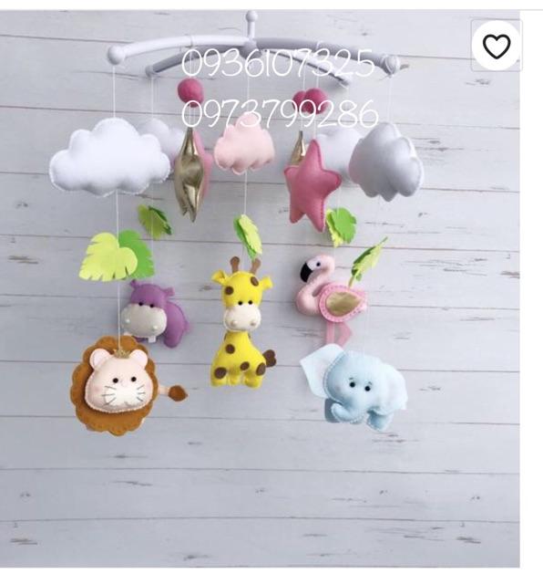 Đồ chơi treo nôi cũi handmade chủ đề Jungle