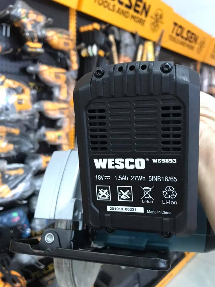 Máy cưa đĩa dùng pin 18V 150mm Wesco WS2934- Hàng chính hãng