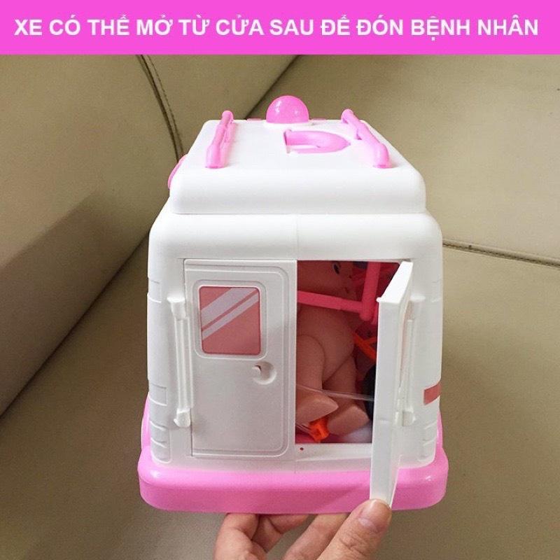 Bộ đồ chơi bác sĩ xe cứu thương 30 chi tiết bằng nhựa có nhạc và đèn chạy tự động cho bé phiên bản cao cấp