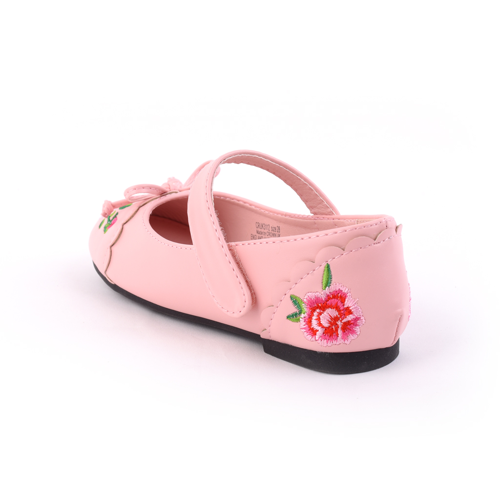 Giày búp bê bé gái Crown Space Crown UK Princess Ballerina CRUK3112 - Màu hồng