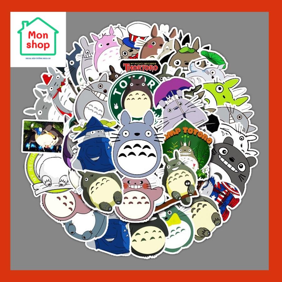 Set 50 Sticker Decal Chống Nước Dễ Thương hình One Piece, Tororo, Vô Diện, Sttch Dán Nón BH, laptop, vali, xe, sổ tay...