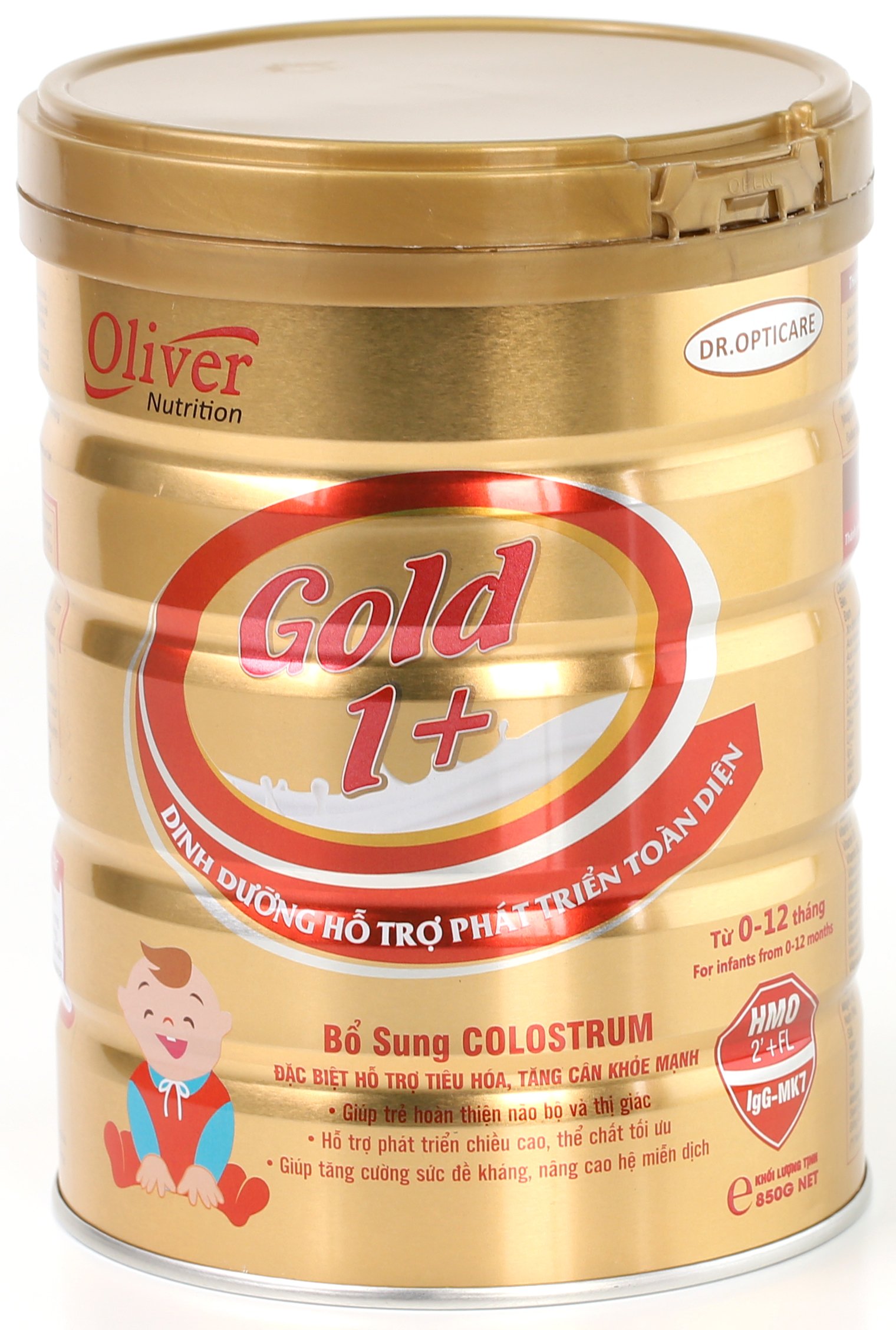 Sữa bột Oliver Gold 1+ 800g - dành cho bé từ 0-12 tháng tuổi (hỗ trợ tiêu hóa, tăng cân khỏe mạnh)