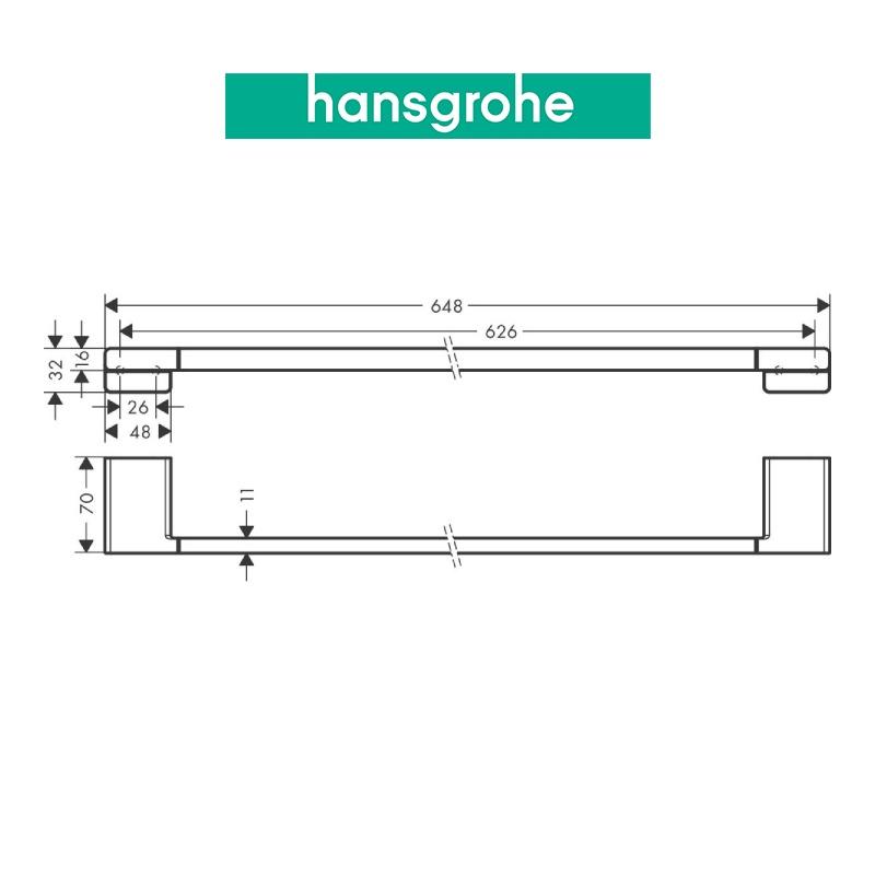 Thanh treo khăn đơn HANSGROHE AddStoris 41747