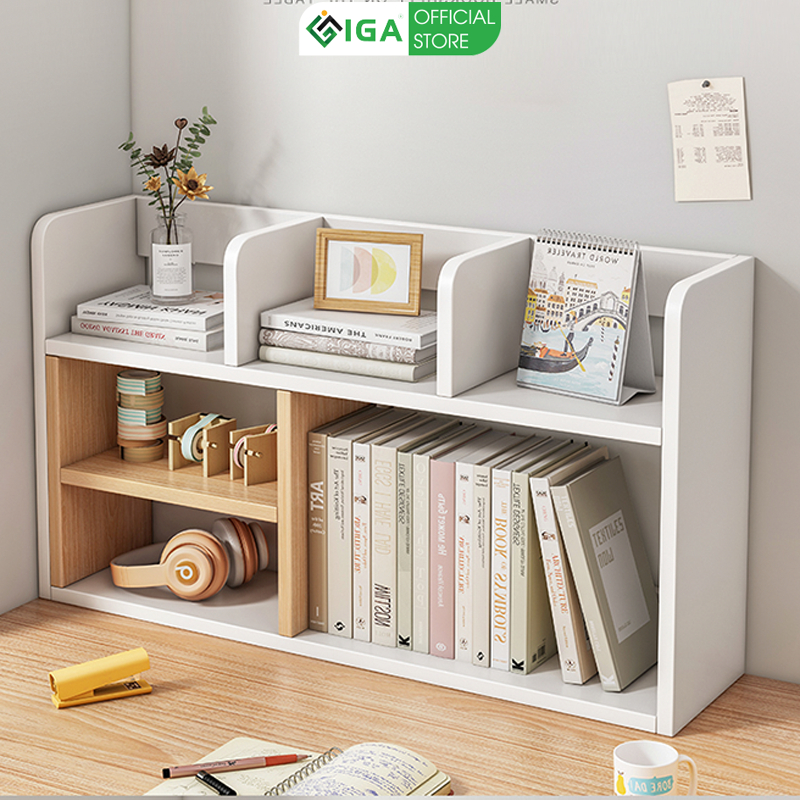Kệ Sách Để Bàn, Giá Sách Thiết Kế Hiện Đại Thương Hiệu Iga - Gp157 - Trắng - 60X18X48Cm