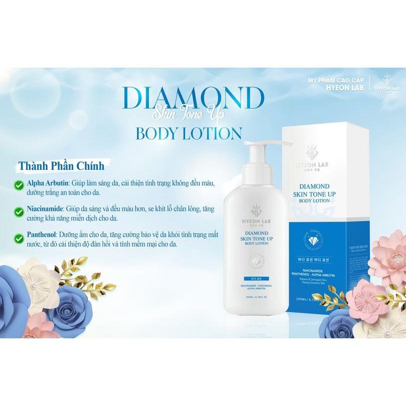 Diamond Skin Tone Up Body Lotion|| Kem Body kim cương Hyeon Lab|| Dưỡng trắng tự nhiên, chống nắng, dưỡng ẩm cho da