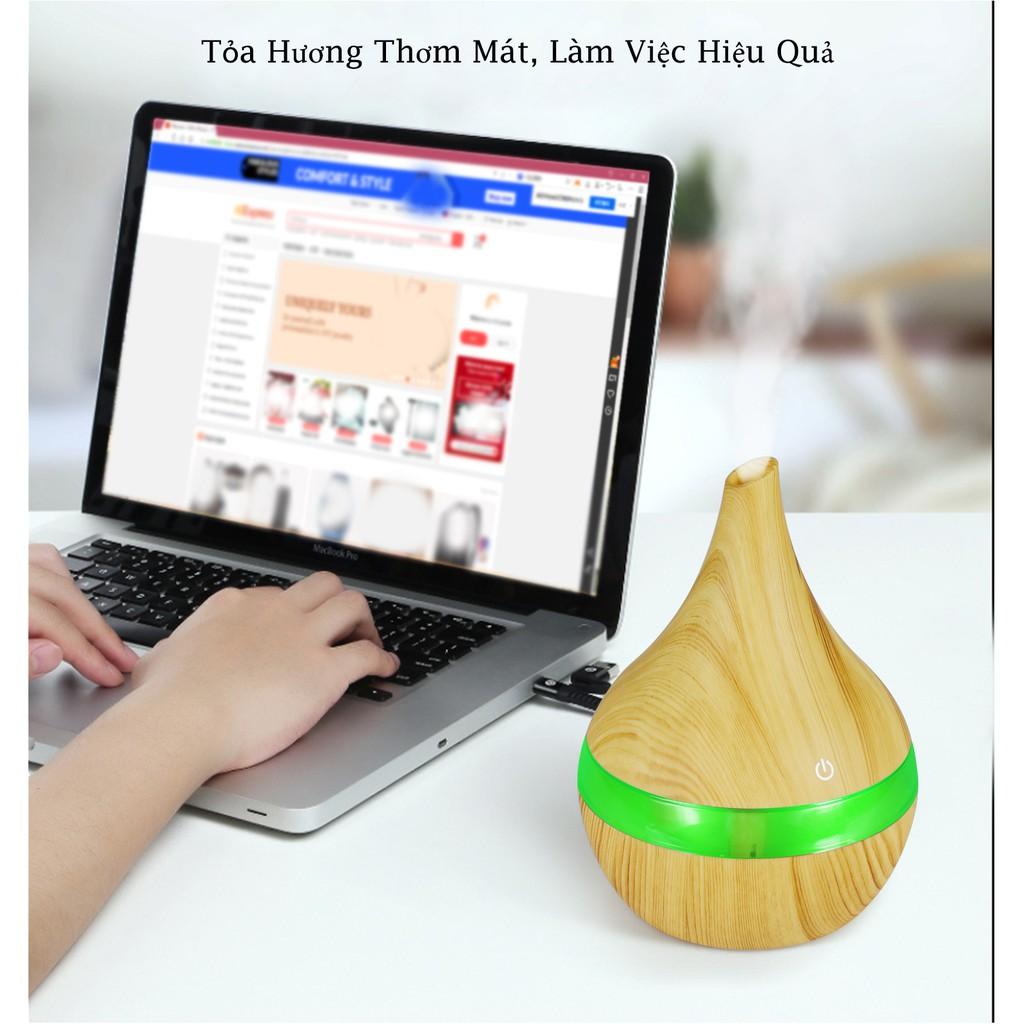 Máy Xông Tinh Dầu Vân Gỗ sang trọng , Phun Sương Tạo ẩm Chống Khô Da | Khuếch Tán Tinh Dầu Thơm Mát Phòng, Đuổi Muỗi