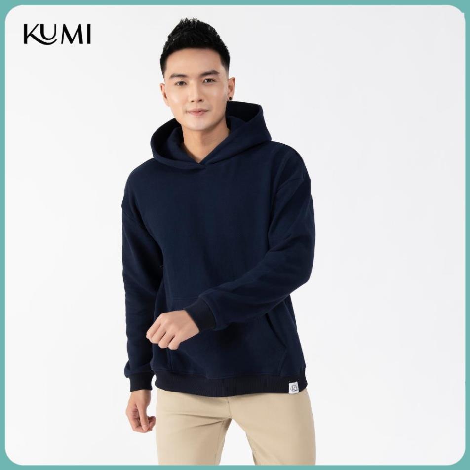 Áo Hoodie Nam Dài Tay Có Mũ Chất Nỉ Bông Cao Cấp Kumi, Áo Nỉ Nam Basic Có Mũ Thời Trang Trẻ Trung Năng Động - Ghi