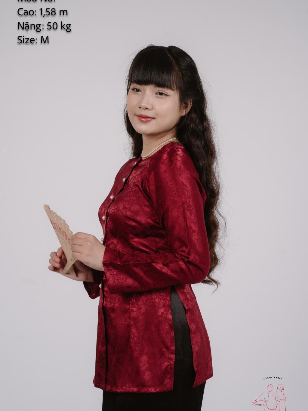 Bộ áo bà ba gấm Hồng cánh sen/ Xanh nước biển/ Vàng Đồng/ Vàng chanh/Đỏ Đô-Bà ba Bigsize- May sỉ Áo bà ba theo yêu cầu - Bộ hồng sen(1A+1Q)