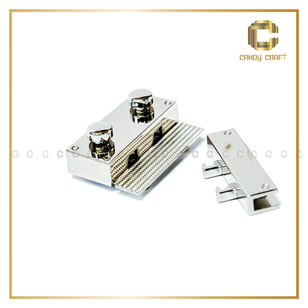 Khóa chữ nhật 2 nút 4cm
