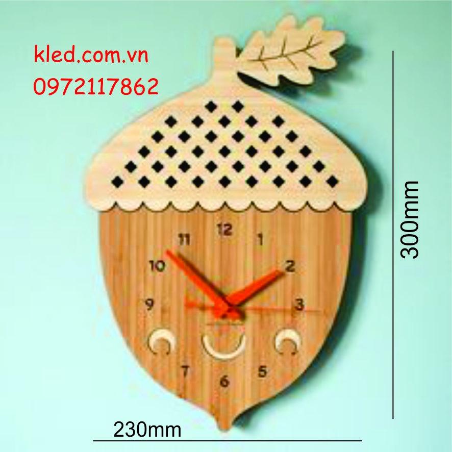đồng hồ gỗ hình hạt dẻ trang trí treo tường cute giá rẻ KLED [Rẻ vô địch