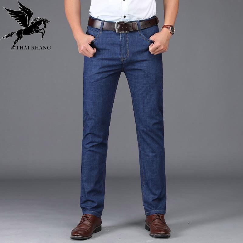 Quần jean nam ống suông vải mềm cao cấp big size cho người 55-100kg
