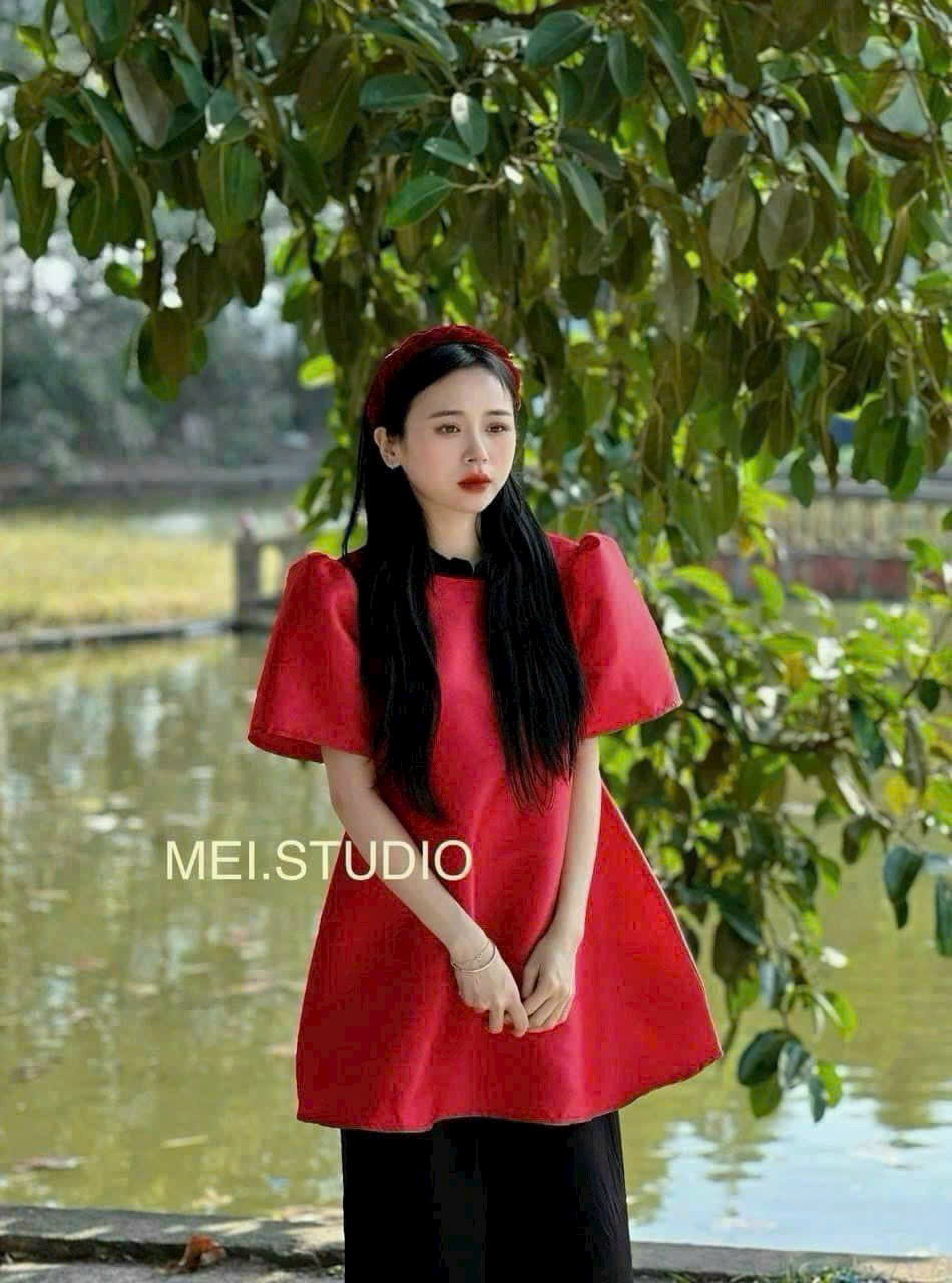 SET ÁP TAY PHỒNG PHỐI CỔ TAPTA NHUNG KÈM QUẦN LỤA 4 MÀU Y HÌNH