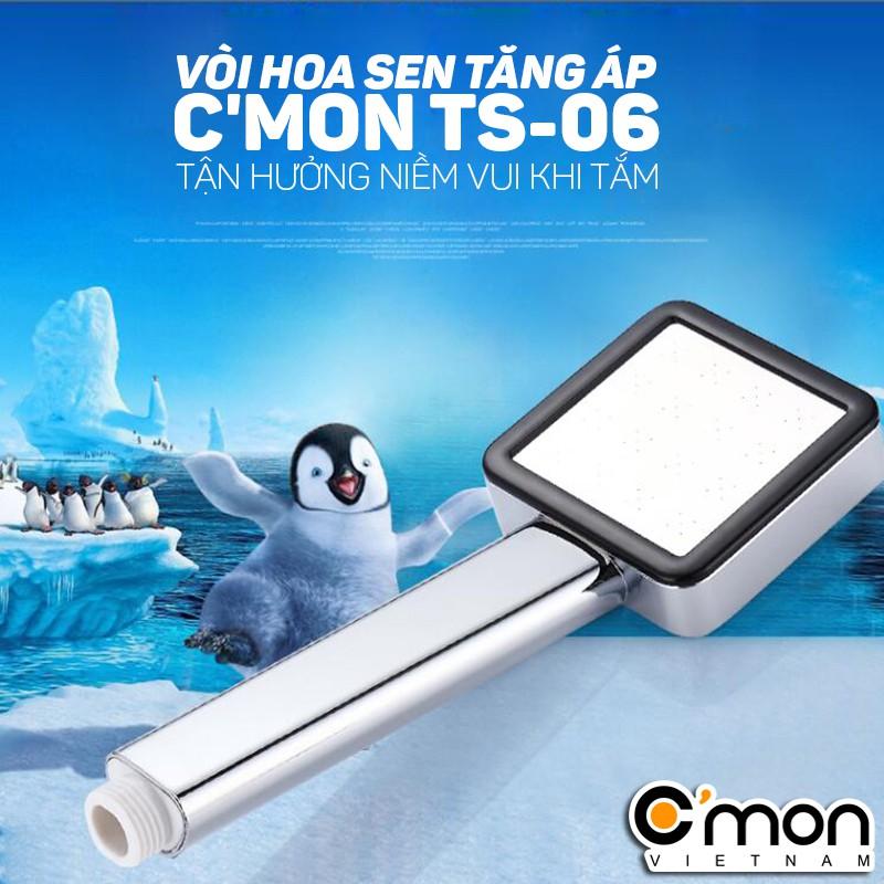 Bộ vòi sen tăng áp CHUYÊN DÙNG CHO NƯỚC YẾU C'MON TS-06 + củ sen lạnh CSL-01