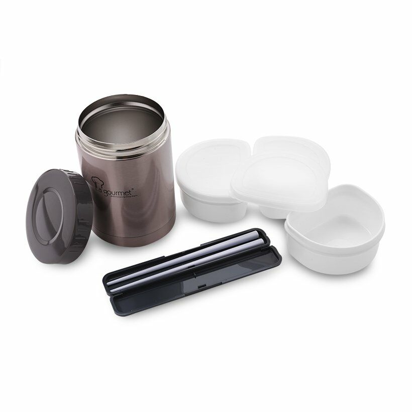 Bộ hộp cơm giữ nhiệt có túi cao cấp La gourmet Sakura 302618 - 4 món