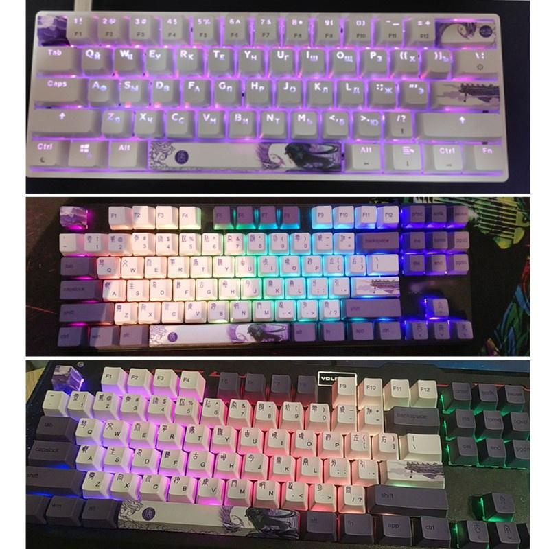 HSV Five Sides Over Dye-subbed 6.25u Spacebar Keycaps Tang Dynasty Profile Standard