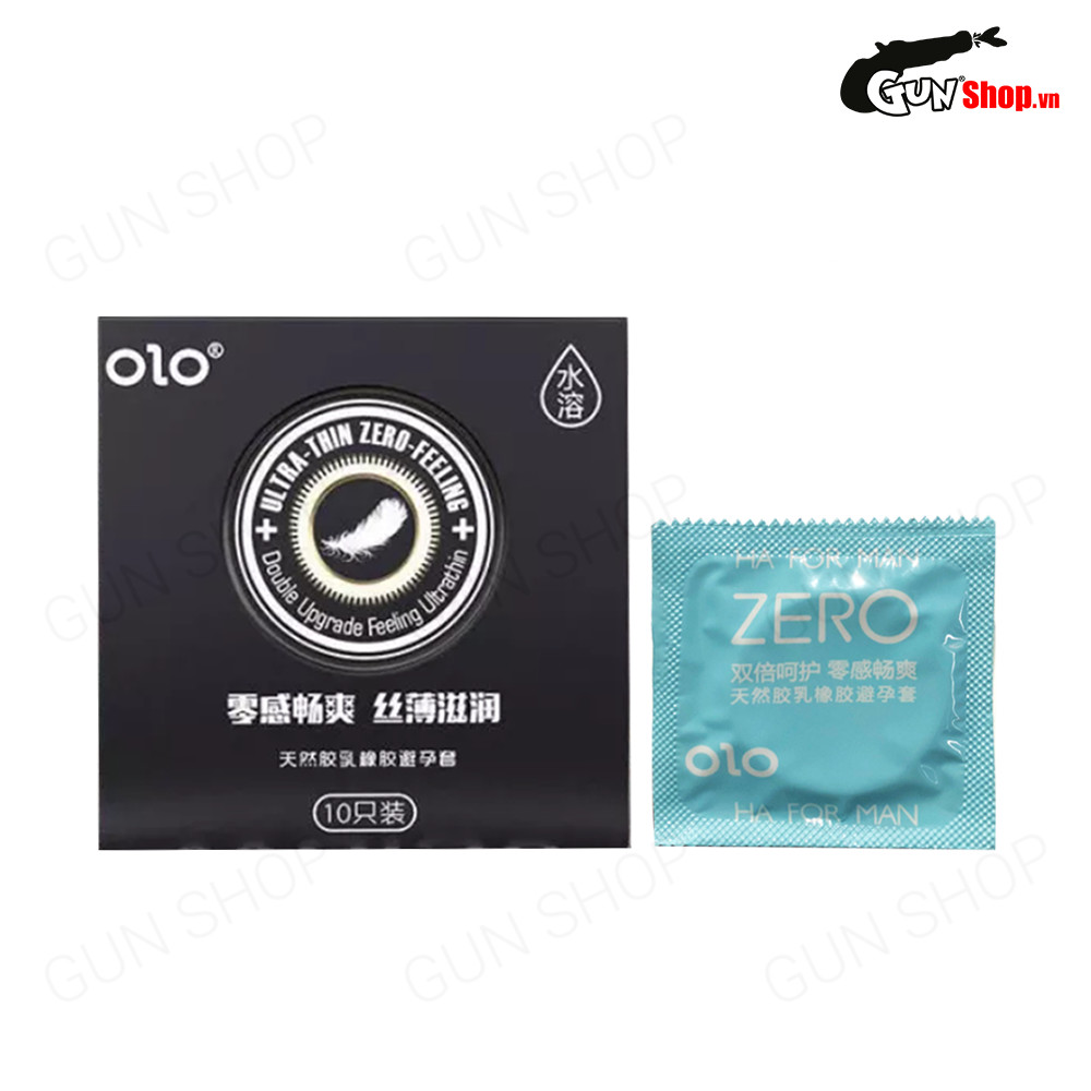 [Hộp 10 cái] Bao cao su OLO 0.01 Ultrathin Zero Feeling - Siêu mỏng, gai, hương vani 