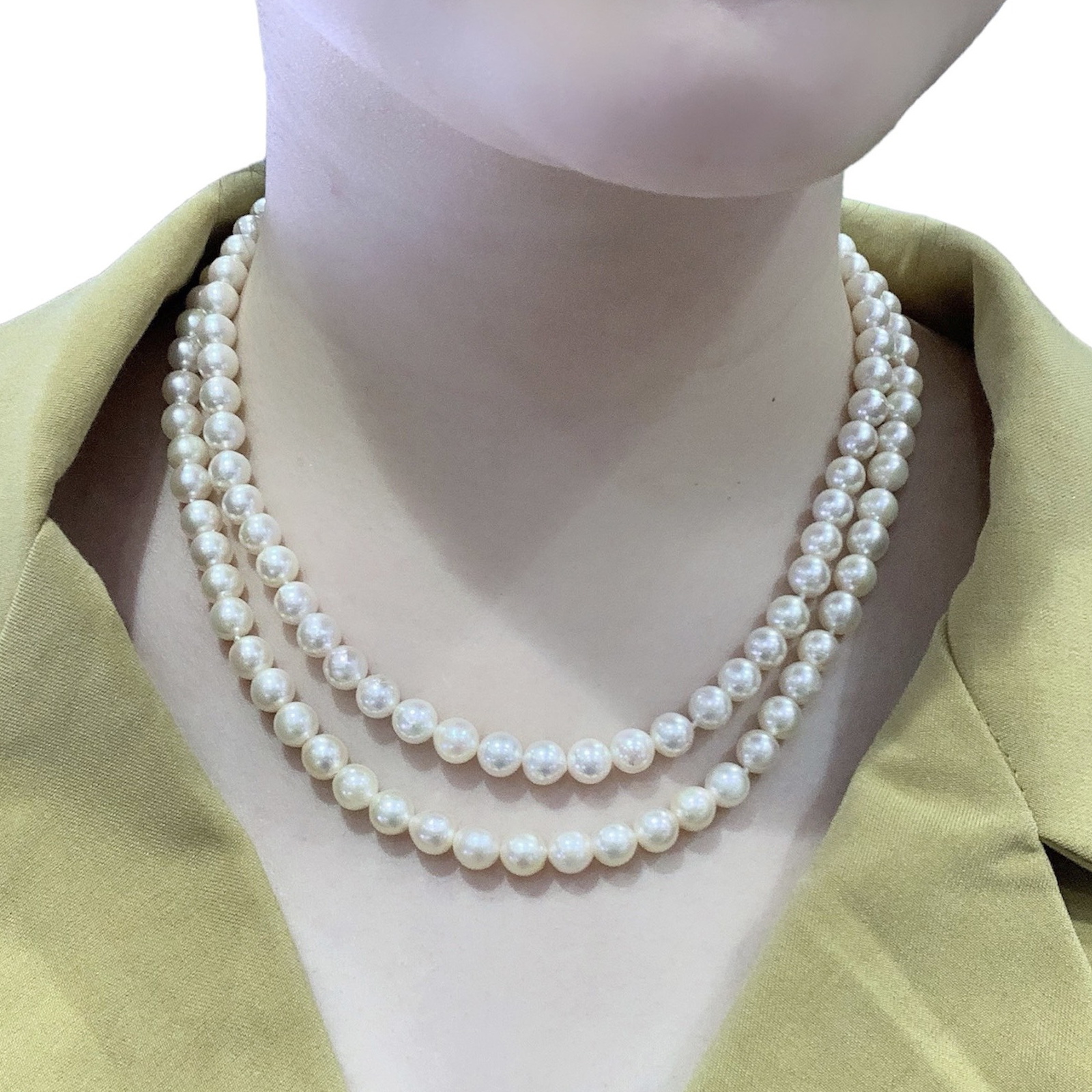 Chuỗi Ngọc Trai Nước Mặn Akoya trắng phớt vàng - MOON Jewelry