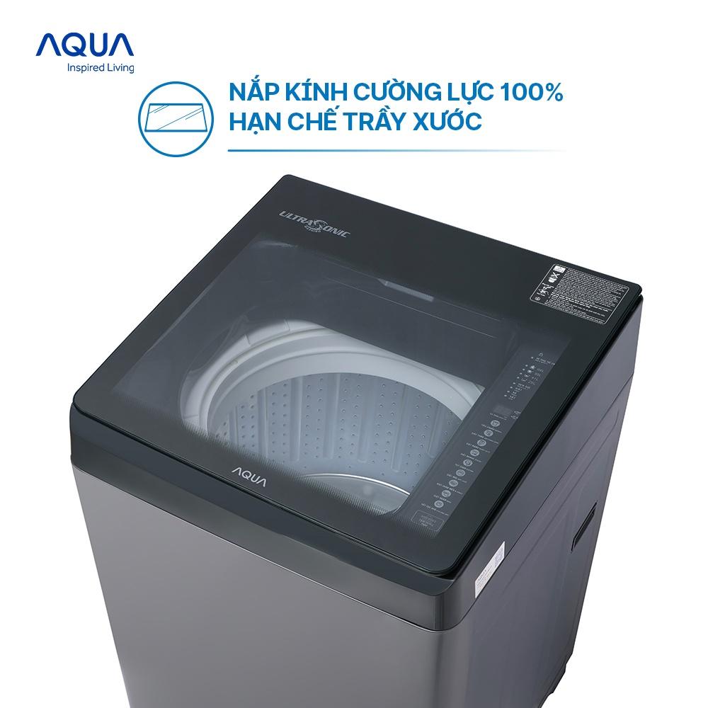 Máy giặt cửa trên Aqua 10kg AQW-U100FT.BK - Hàng chính hãng - Chỉ giao HCM, Hà Nội, Đà Nẵng, Hải Phòng, Bình Dương, Đồng Nai, Cần Thơ