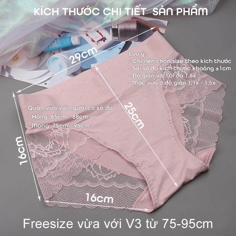 Quần lót nữ cotton phối ren cạp cao gen bụng - freesize - quần chíp nữ hàng cao cấp 1062