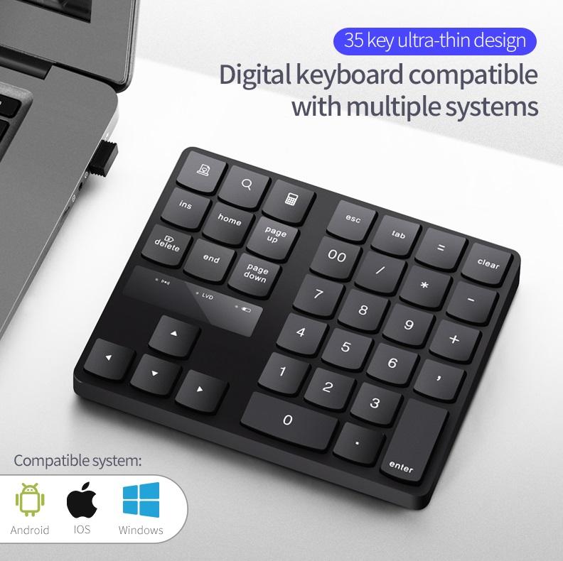 2.4g Wireless Keyboard Charging 35-key Multimedia Black Keypad