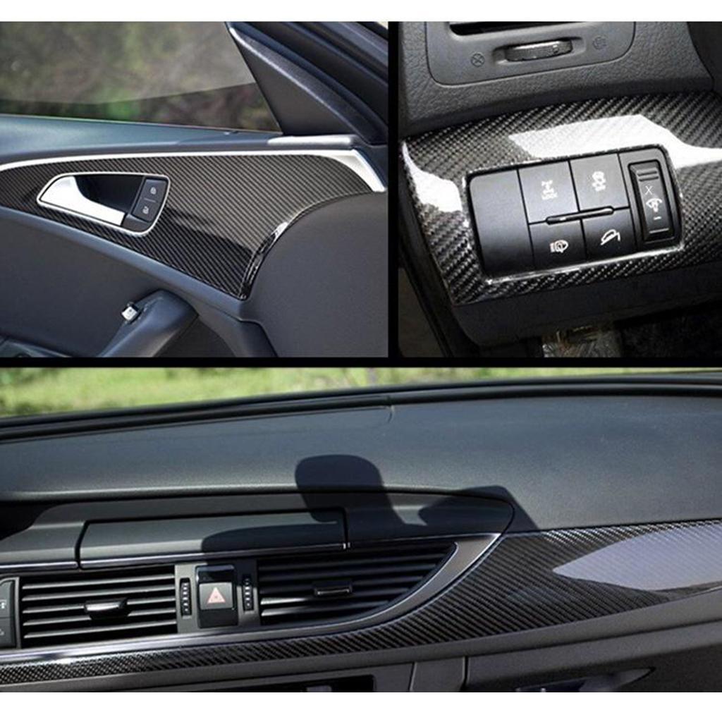 2x Carbon Fiber Film Car Interior Wrap Stickers Decoration 30x150CM