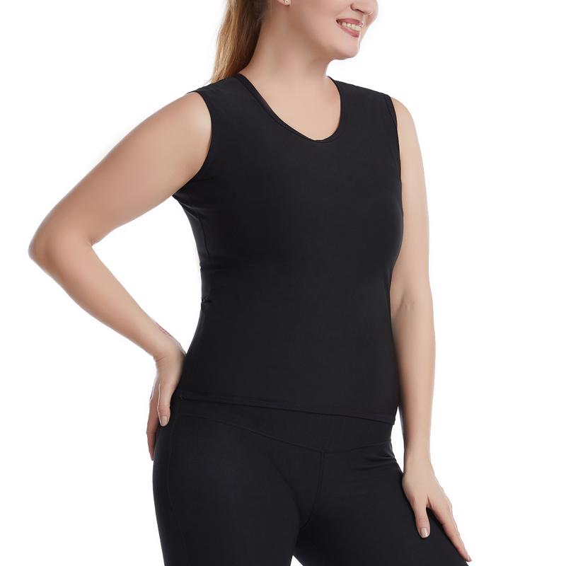 2022 Phụ Nữ Quần Lót Sinh Nhiệt Size + Áo Sơ Mi Nhiệt Shapers Mùa Đông Quần Áo Ấm Tee Mồ Hôi Xông Hơi Áo Vest Quần Lót Không Đường May Thân Mật