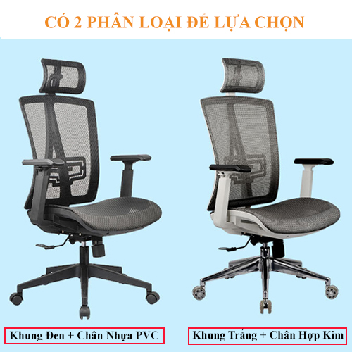 Ghế Văn Phòng, Ghế Làm Việc Cao Cấp Dạng Lưới Thoáng Khí 6 Bánh Xe Di Chuyển Trơn Chu