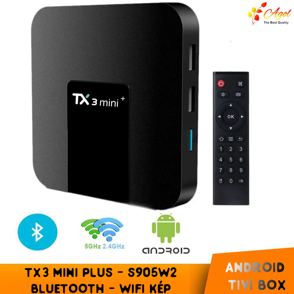 Android Tx3 mini+ plus mới bluetooth và wifi kép 2 băng tần Ram 2G Rom 16G cài sẵn ứng dụng truyền hình cáp và phim HD miễn phí vĩnh viễn - Hàng nhập khẩu