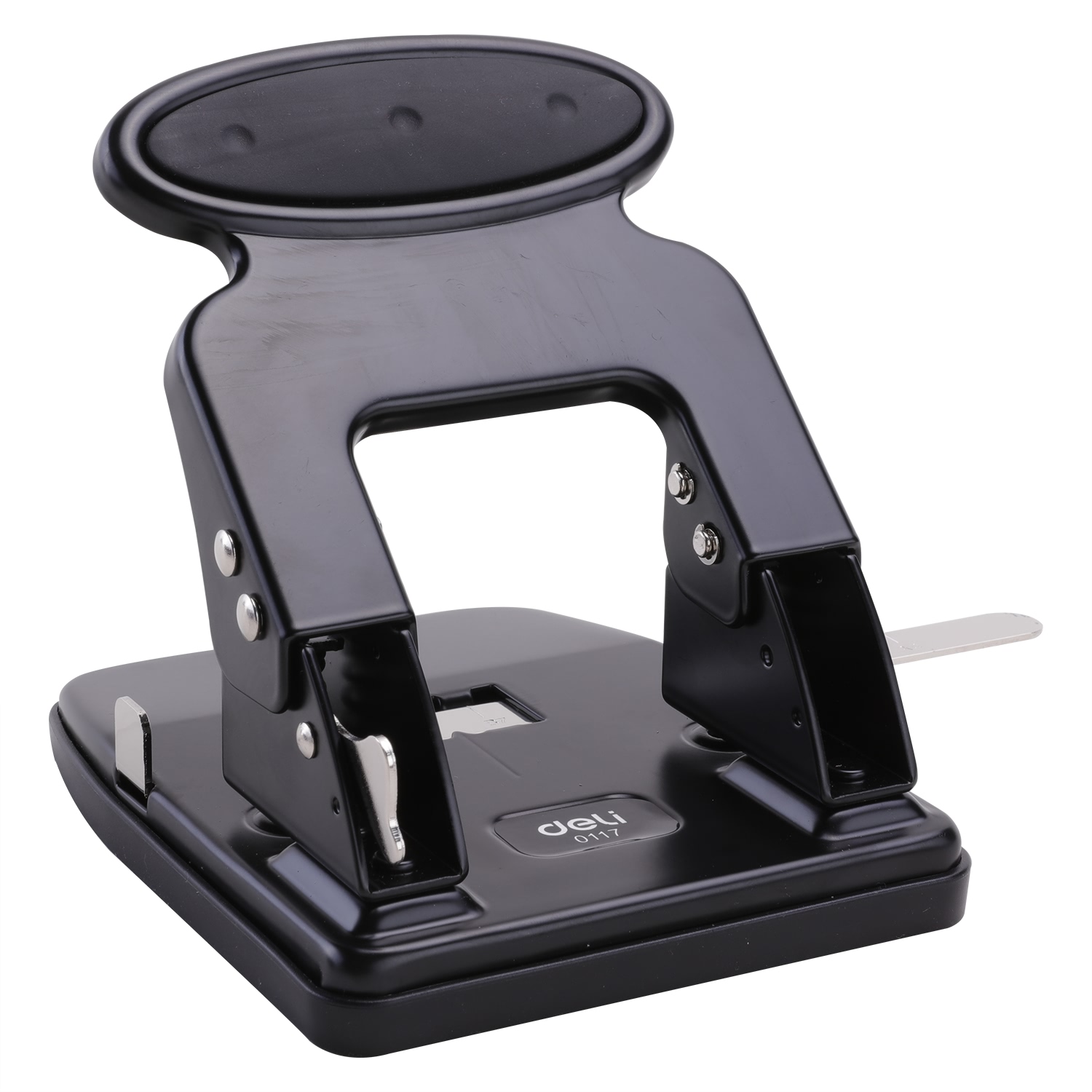 Máy đục lỗ kim loại 35 tờ Deli, Đen, xanh dương, ghi xám - 1 cái E0117