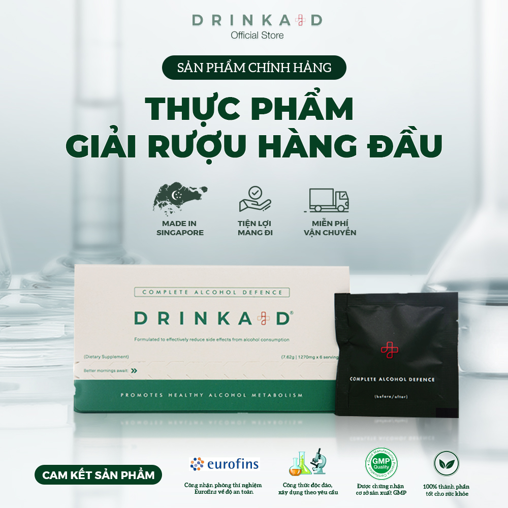 [Trực Tiếp Singapore] Viên Uống Giải Rượu DrinkAid 100% Tự Nhiên, Giúp Giải Độc Gan Và Giảm Các Tác Hại Của Rượu Bia Hộp 12 Viên