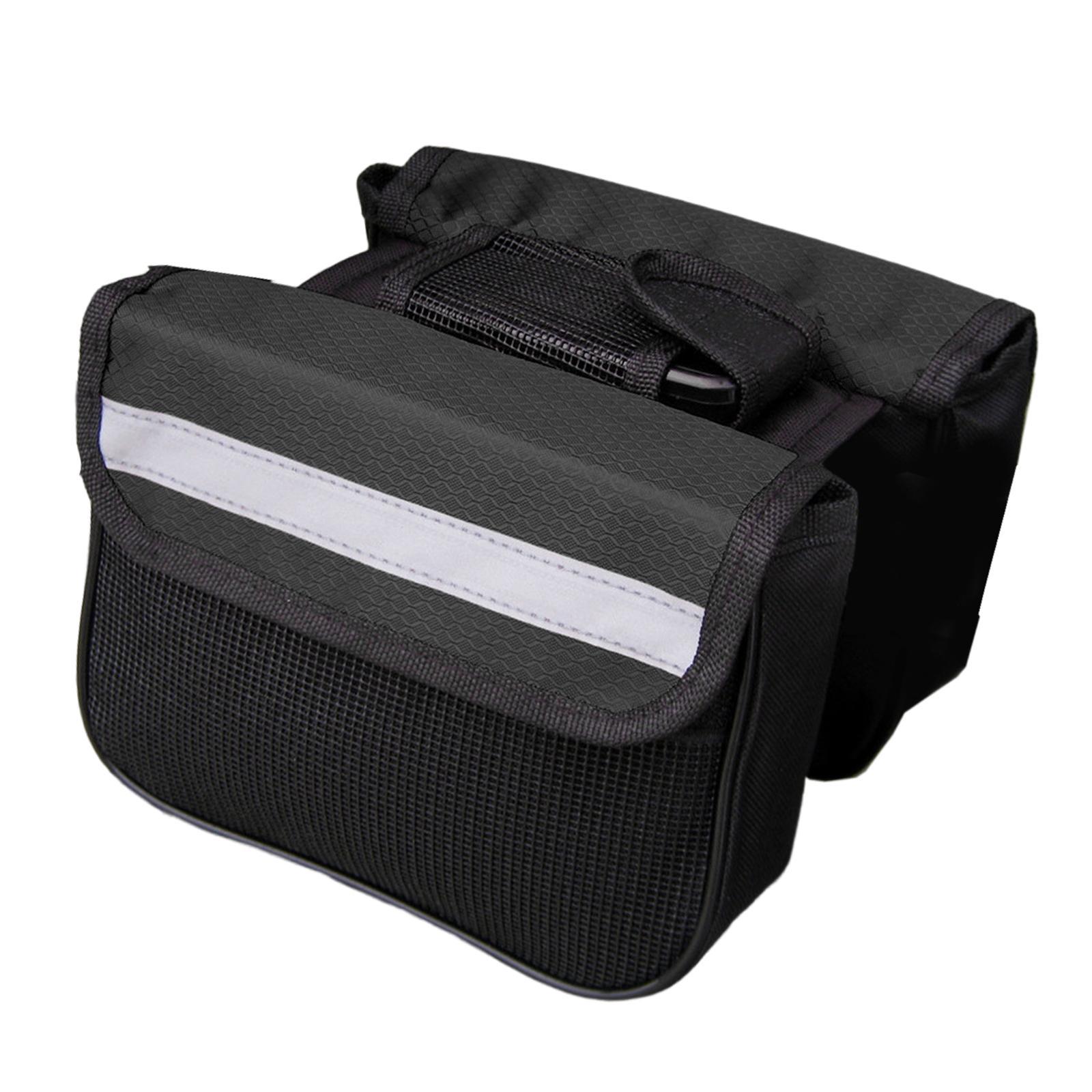 Front Frame Bag, Bike Panniers Bag, Storage Luggage Commuting Bag, Double Side Bikes Bag for Mountain Road Bikes Cycling Accessories