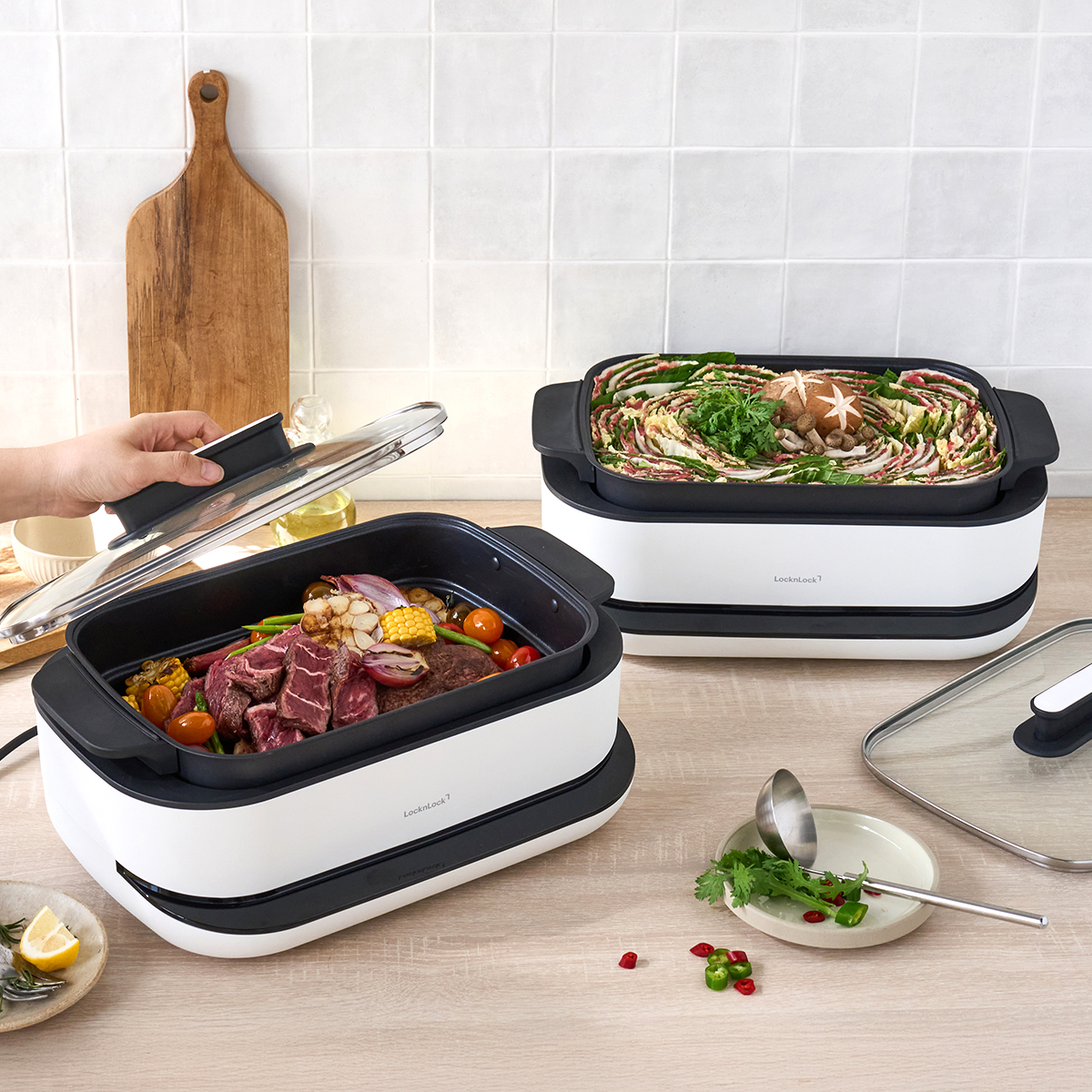 Nồi Điện Đa Năng LocknLock EJP261WHT Dung Tích 6L, Hàng Chính Hãng, Tùy Chỉnh Công Suất Và Hẹn Giờ - JoyMall