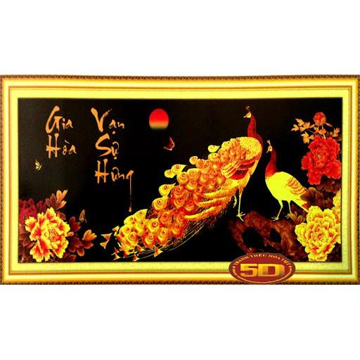 Tranh thêu công vàng gia hòa vạn sự hưng 222556 - kích thước: 134 * 59cm.