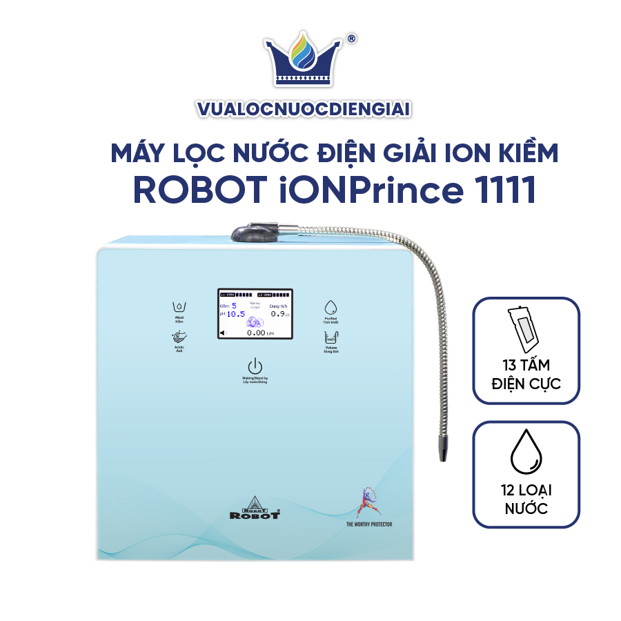 Máy Lọc Nước Điện Giải Ion Kiềm ROBOT IonPrince 1111 - Hàng Chính Hãng