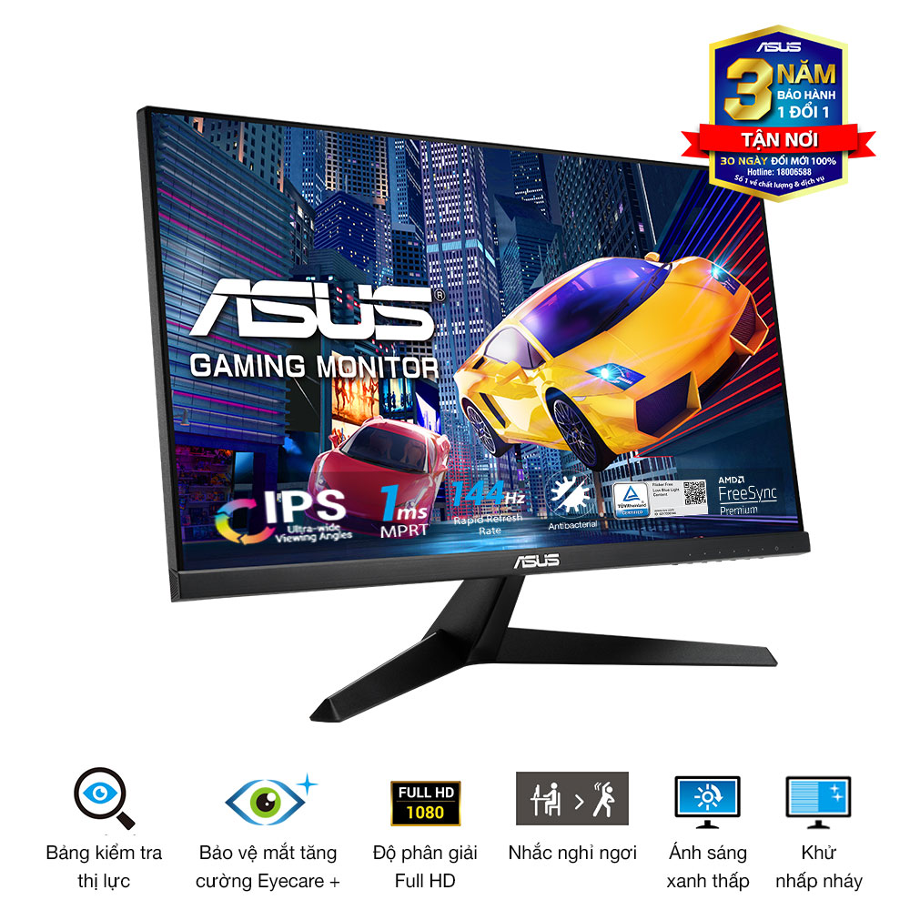 [Tặng chuột TUF Gaming M3] - Màn Hình Gaming Asus VY249HGE (23.8 inch | FHD 1920×1080 | IPS 144Hz 1ms | Eye Care+ | FreeSync Premium) - Hàng Chính Hãng