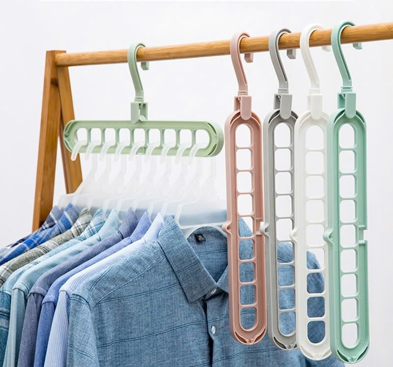Combo 10 MÓC TREO QUẦN ÁO ĐA NĂNG THÔNG MINH 9 LỖ - HENRYSA