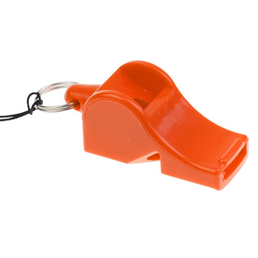 2 Pieces/ Set Durable Plastic Emergency Survival Whistle with Neck Strap for Marine Boat Kayaking Safety Outdoor Sports Camping Hiking