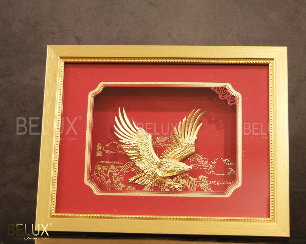 Tranh đại bàng tung cánh dát vàng 24k kt 33 x 26cm