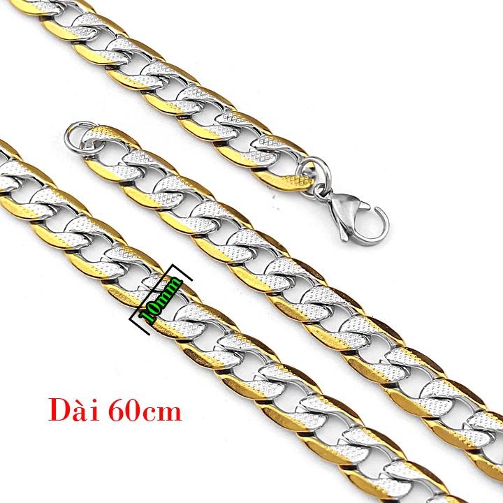 DÂY CHUYỀN INOX NAM KIỂU LẶC 10LY PHỐI MÀU THÉP KHÔNG GỈ