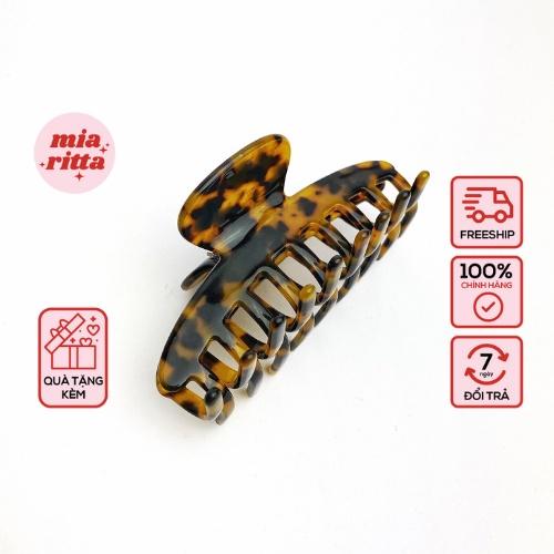 Khuyên tai Hàn quốc - Cặp tóc ngoạm tròn Vân đá vintage Âu Mỹ
