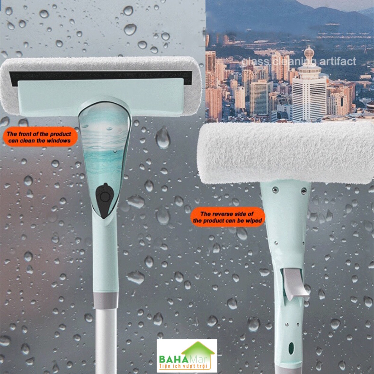 CÂY LAU - GẠT KÍNH ĐA NĂNG TỰ ĐỘNG PHUN XỊT NƯỚC "BAHAMAR" Đơn giản hóa việc LAU KÍNH từ kính cửa, vách kính... và giảm tối đa thời gian dùng cho việc vệ sinh kính.