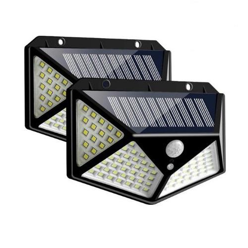 Combo 2 Đèn Năng Lượng Mặt Trời Cảm Biến Chuyển Động 100 Bóng Led, (Đèn Chống Nước, 3 Chế Độ Sáng, Dùng Chiếu Sáng Sân Vườn, Lối Đi Ngoài Trời...) - Hàng Chất Lượng