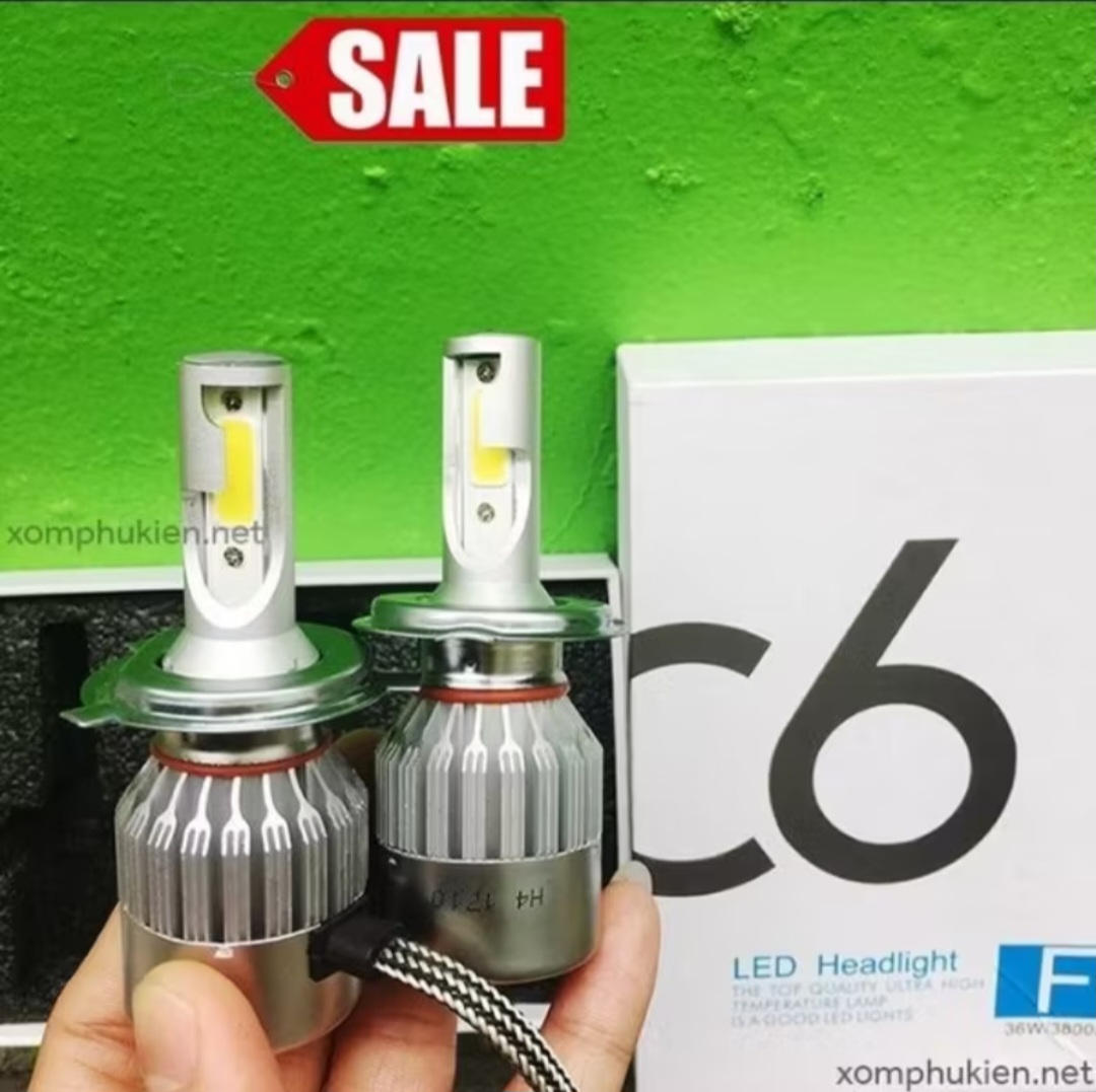 1 CÁI BÓNG ĐÈN PHA LED H4 C6 LẮP XE MÁY ÔTÔ MẪU MỚI