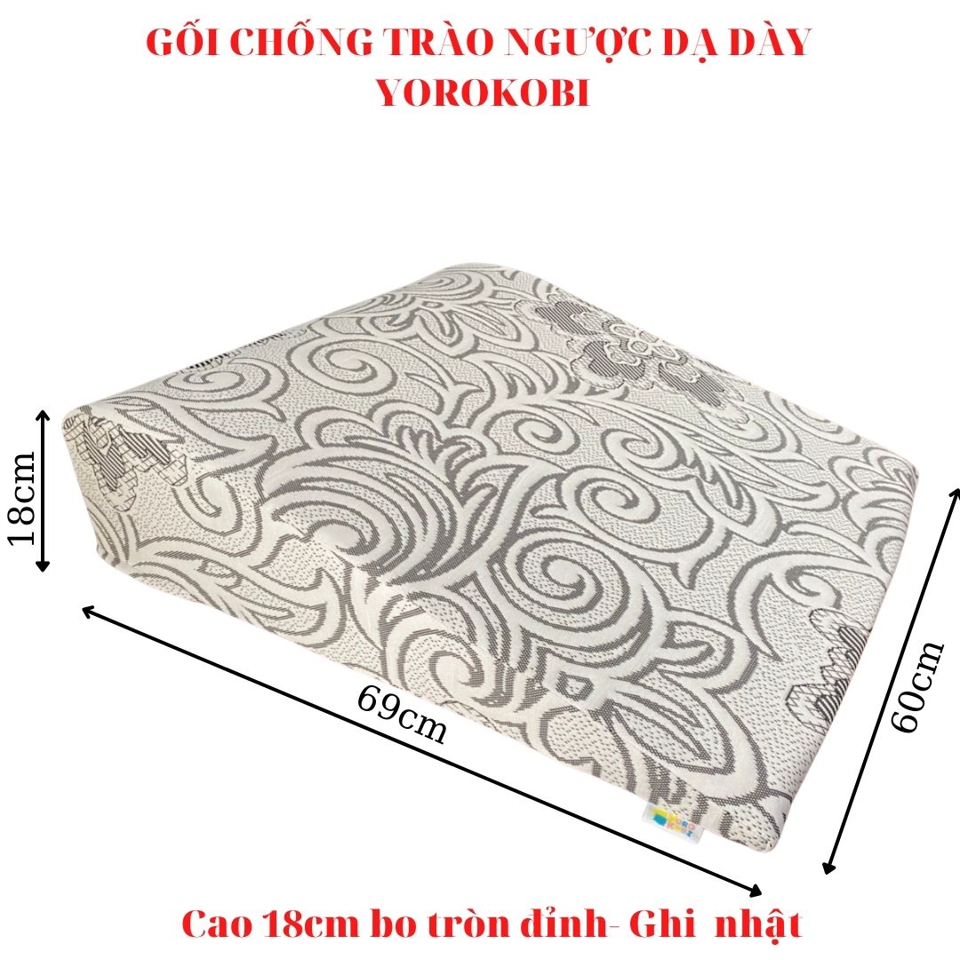 GỐI TRÀO NGƯỢC DẠ DÀY NGƯỜI LỚN YOROKOBI, KÍCH THƯỚC 70*60*18CM , HỖ TRỢ TRÀO NGƯỢC ACID, Ợ CHUA, THOÁI HÓA CỘT SỐNG CỔ, HÀNG THƯƠNG HIỆU- GHI NHẬT
